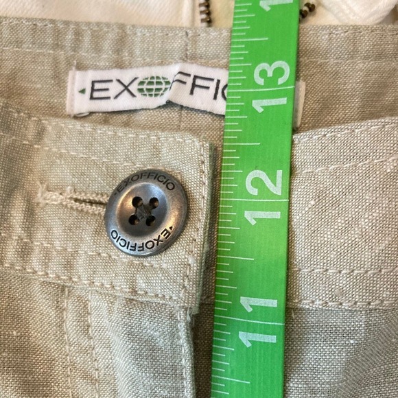 ExOfficio Pants Womens Sz 10 Beige Linen Stretch Waist Relaxed Straight Leg - Picture 10 of 12